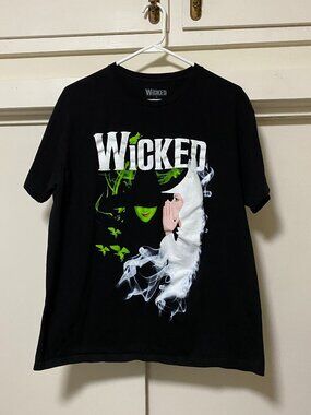 Wear Wicked, black short sleeve tee w/Wicked characters, size L